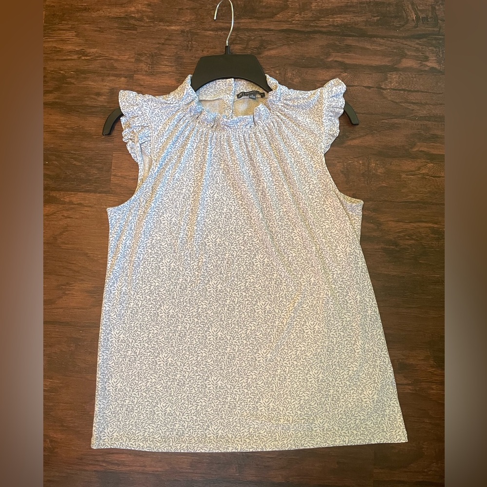 Adrianna Papell Women's Ruffle Mock Neck Tank